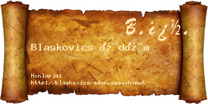 Blaskovics Ádám névjegykártya