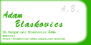 adam blaskovics business card
